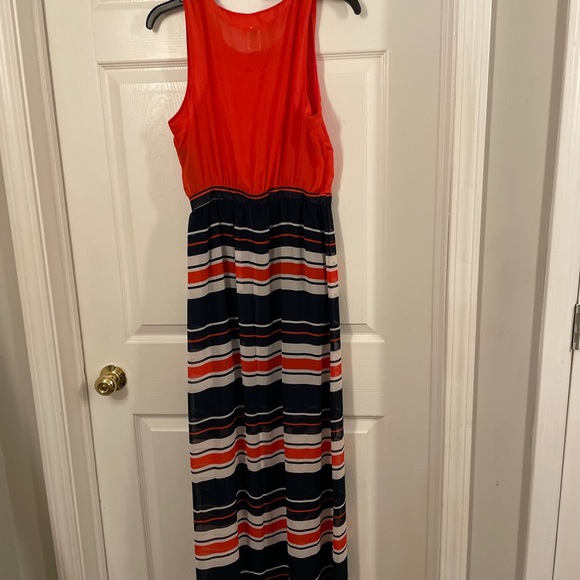 Orange, White & Blue Maxi Dress. Size Small. - Picture 3 of 11